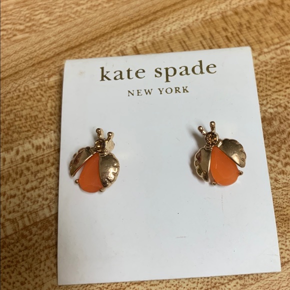 HP💖K♠️ Unwanted Visitors Ladybug Orange Earrings. - Picture 3 of 5